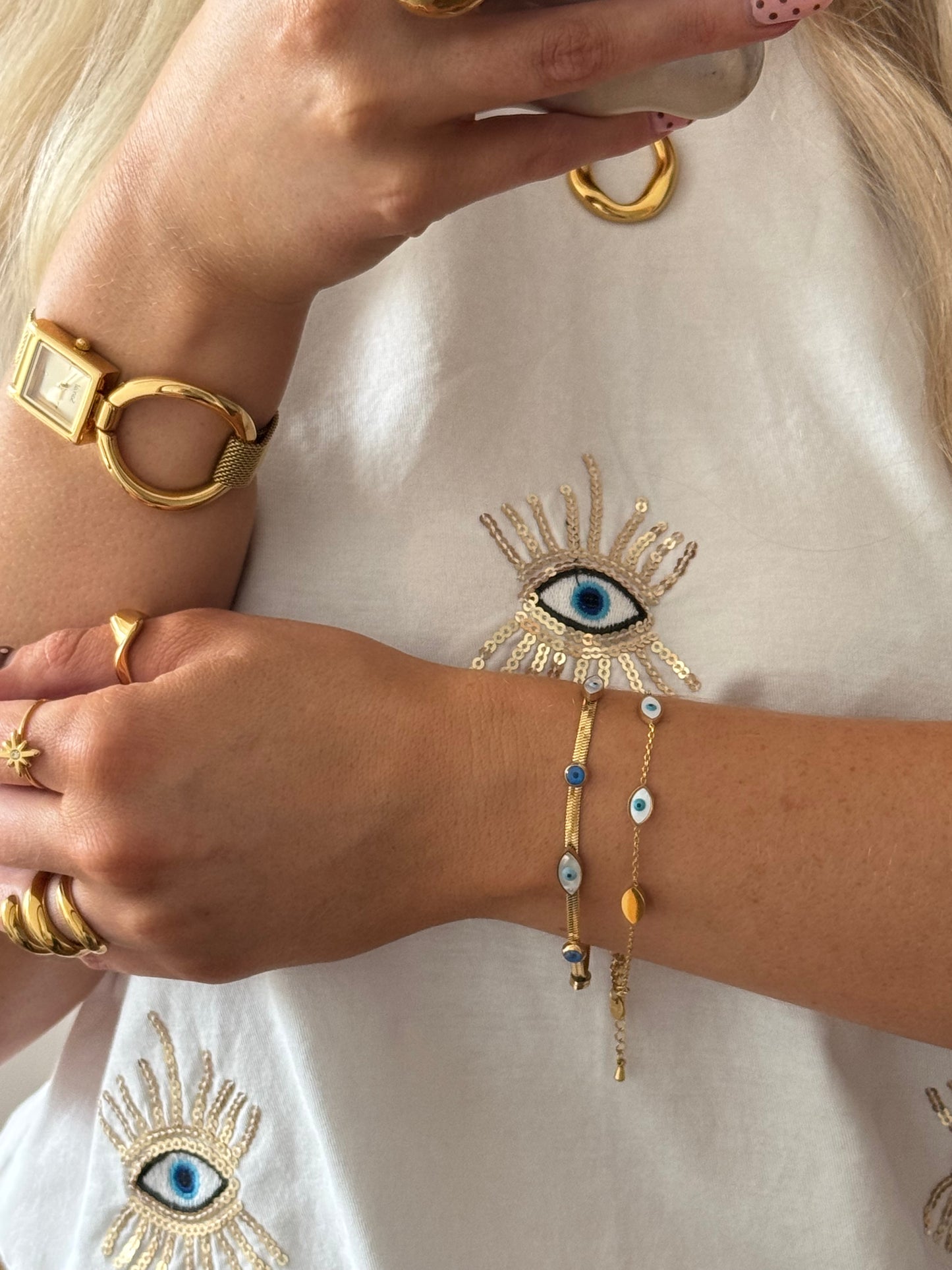 Evil Eye Snake Bracelet